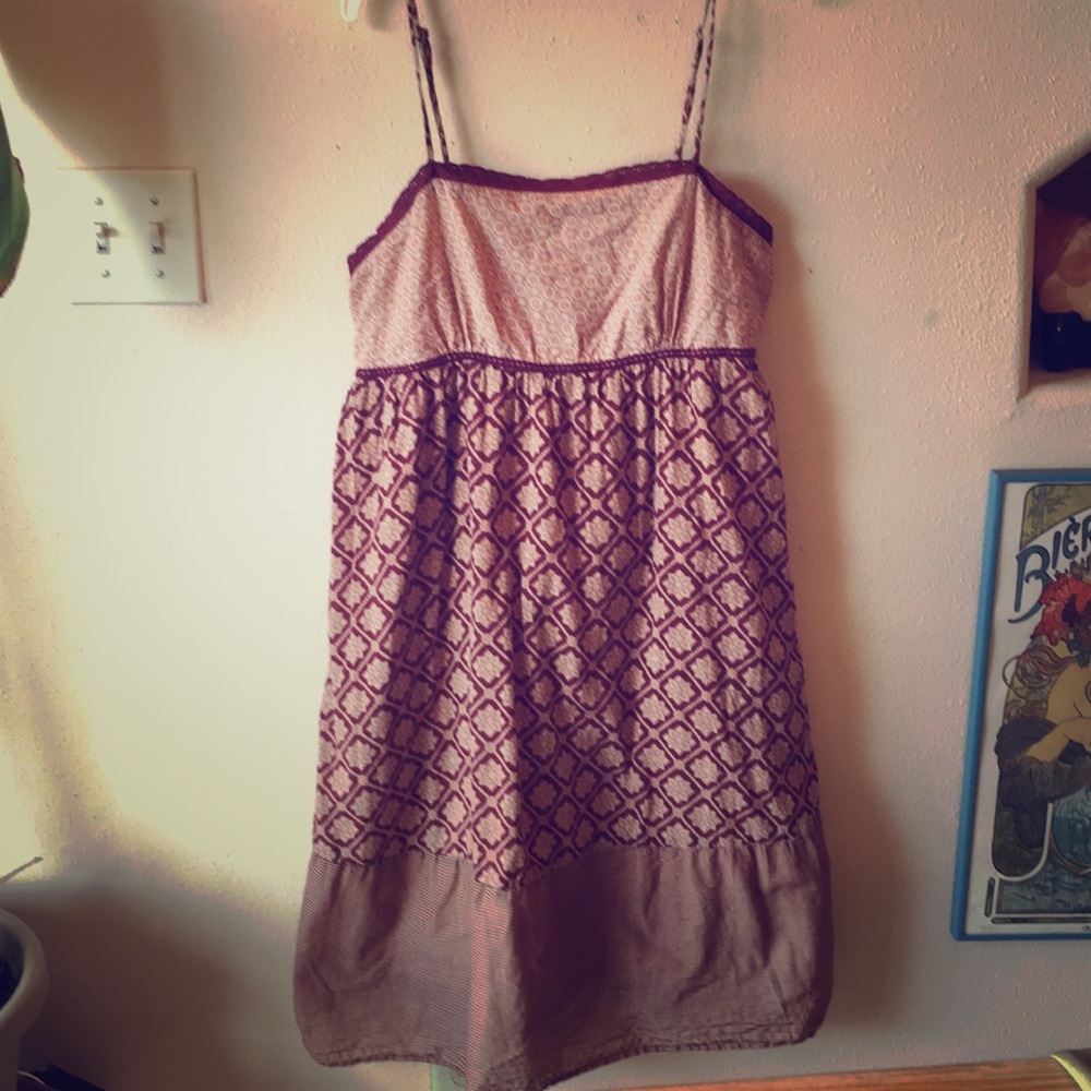 Maroon and rose babydoll dress